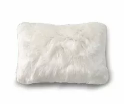 B36 Rorik 12" x 18" Faux Fur Pillow Cover - White