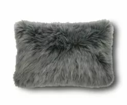B36 Rorik 12" x 18" Faux Fur Pillow Cover - Grey