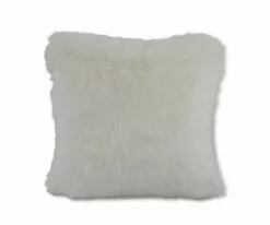 B36 Rorik Faux Fur Pillow Cover - White