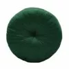 B36 Blumen Velvet Tufted Round Pillow - Dark Green