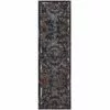 K01 Soiree Damascus Rug Runner - Indigo