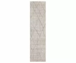 K01 Tangier Tribal Diamond Rug Runner - Silver
