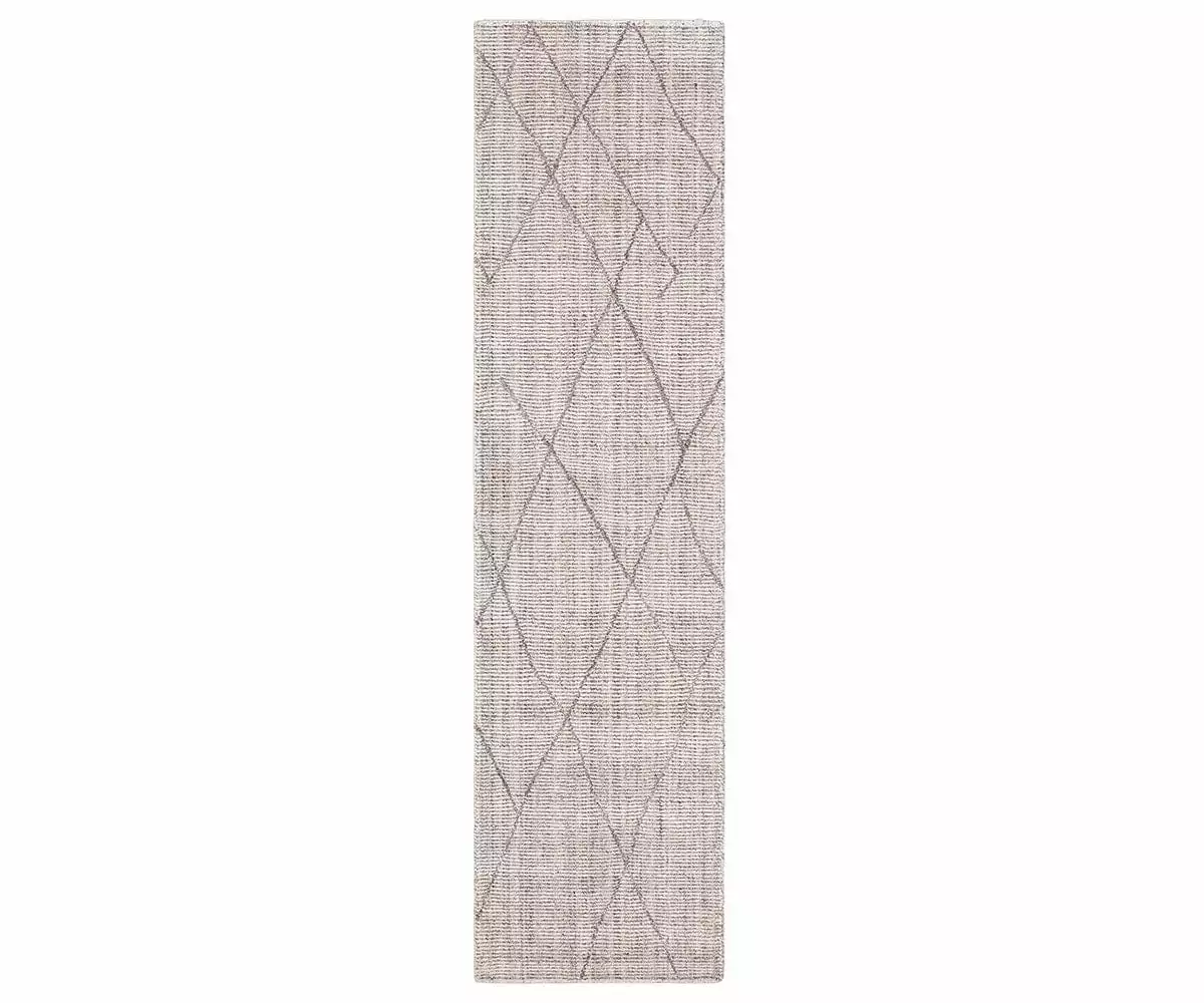 K01 Tangier Tribal Diamond Rug Runner - Silver 1 K01 Tangier Tribal Diamond Rug Runner - Silver