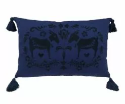B36 Embroidered Billy Goat Lumbar Pillow Cover