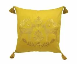 B36 Embroidered Fawns Pillow Cover