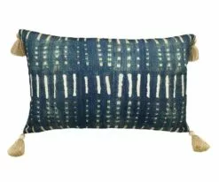 B36 Embroidered Batik Lumbar Pillow Cover