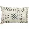 B36 Modern Mudcloth Lumbar Pillow Cover - White