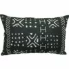 B36 Modern Mudcloth Lumbar Pillow Cover - Black