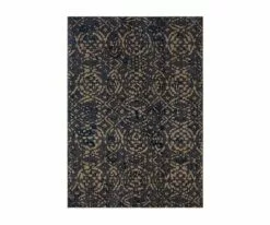 K01 Cosmopolitan Block Print Rug - Ink
