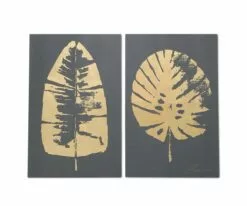 V12 Gold Foliage Graphic Wall Art