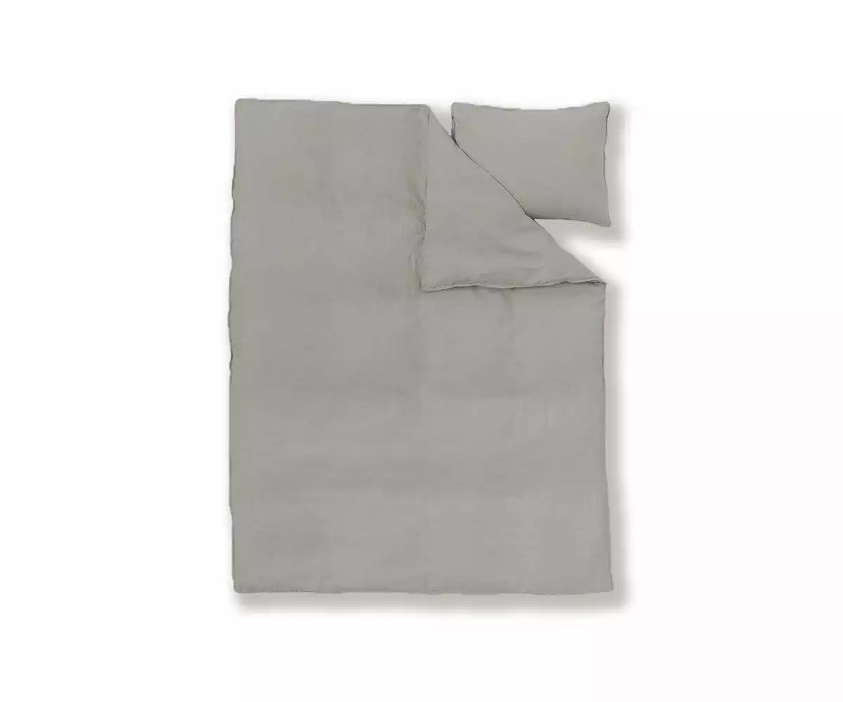 B36 Laila Linen Duvet Cover + Shams Set - Grey 2 B36 Laila Linen Duvet Cover + Shams Set - Grey - Image 2