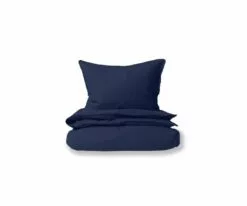 B36 Laila Linen Duvet Cover + Shams Set - Navy