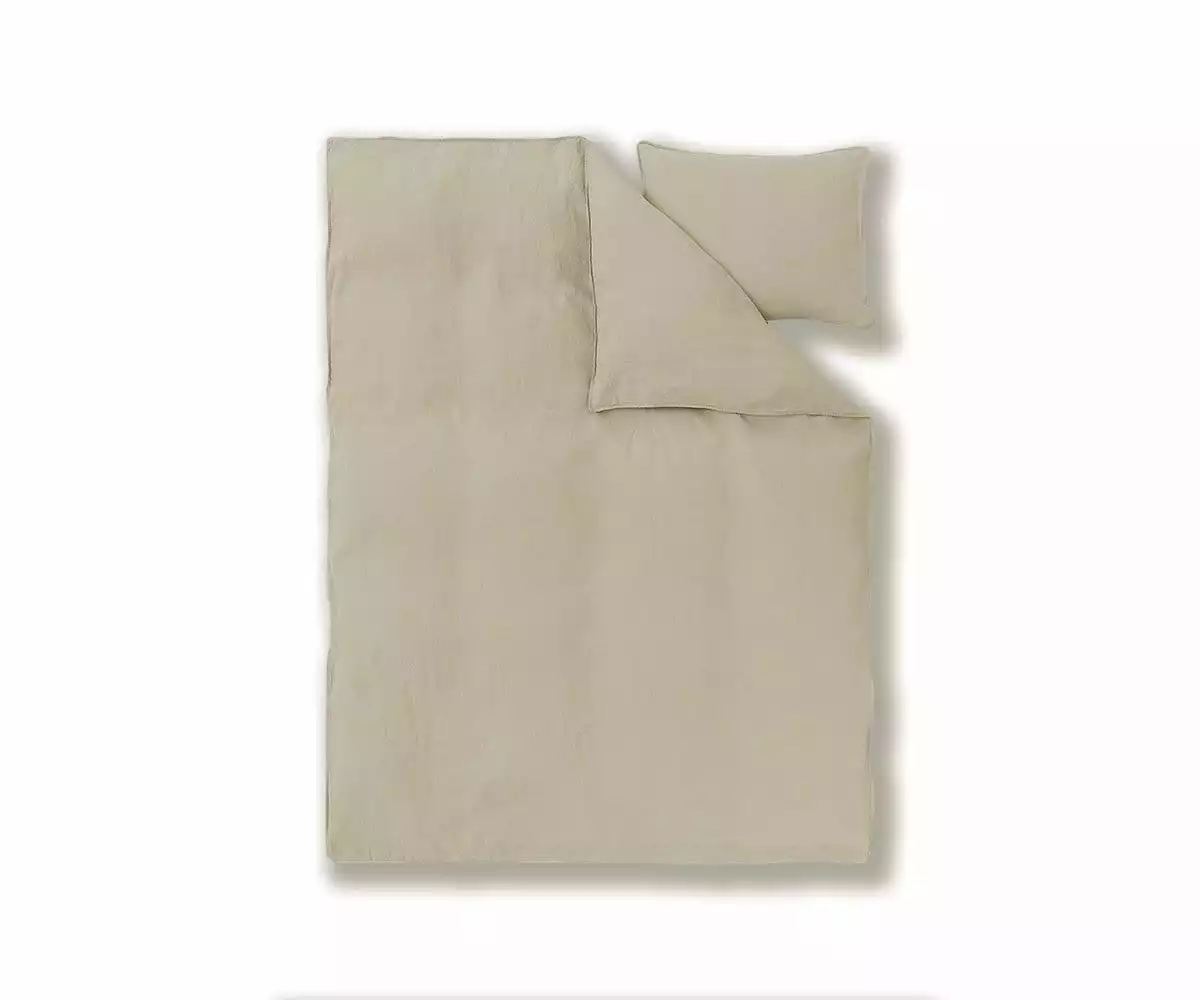 B36 Laila Linen Duvet Cover + Shams Set - Taupe 2 B36 Laila Linen Duvet Cover + Shams Set - Taupe - Image 2