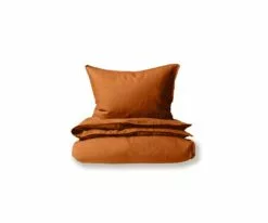 B36 Laila Linen Duvet Cover + Shams Set - Rust